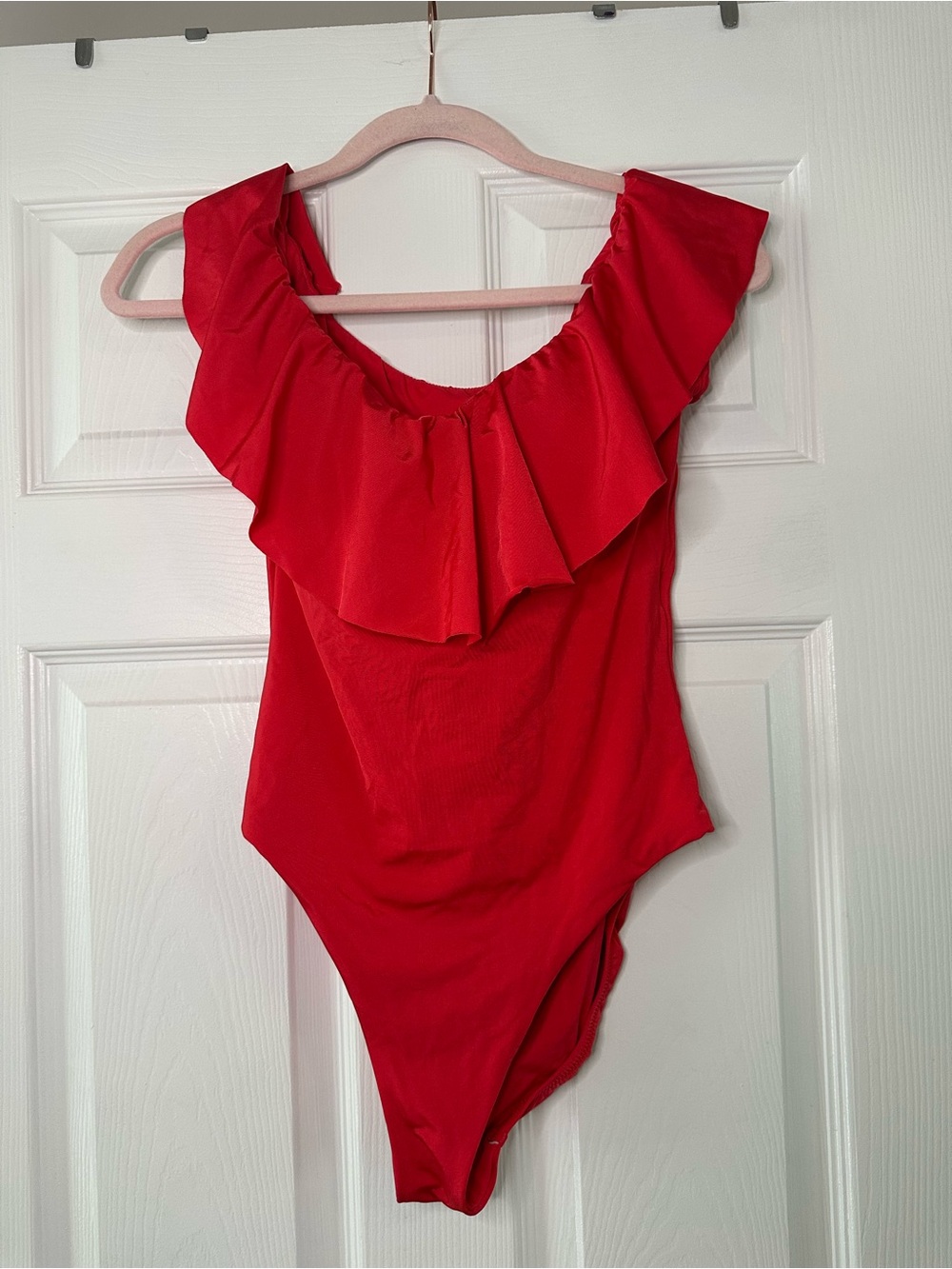 Trina Turk Red Ruffle One Piece Swimsuit Size 10